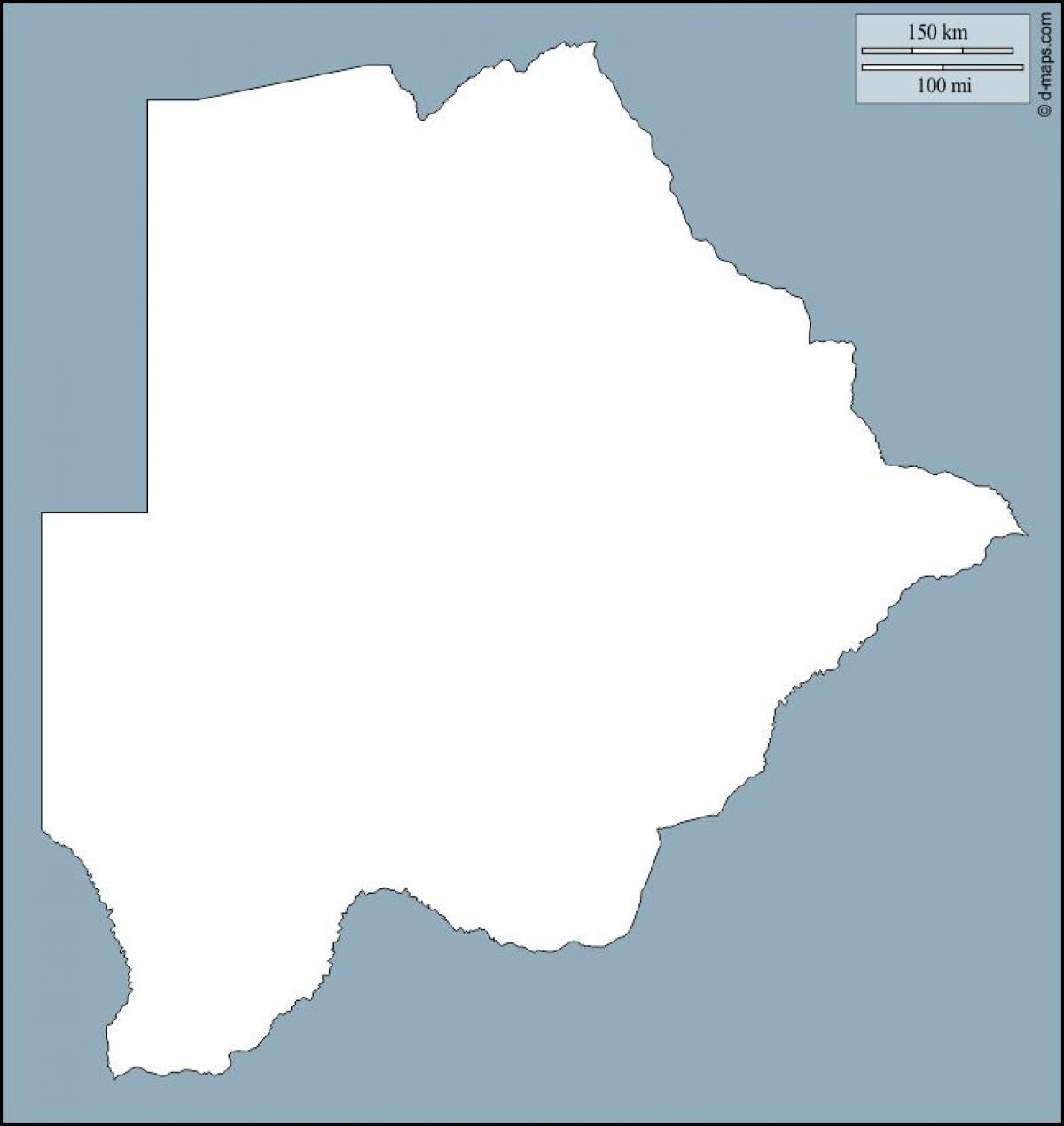 mapa do Botswana contorno do mapa