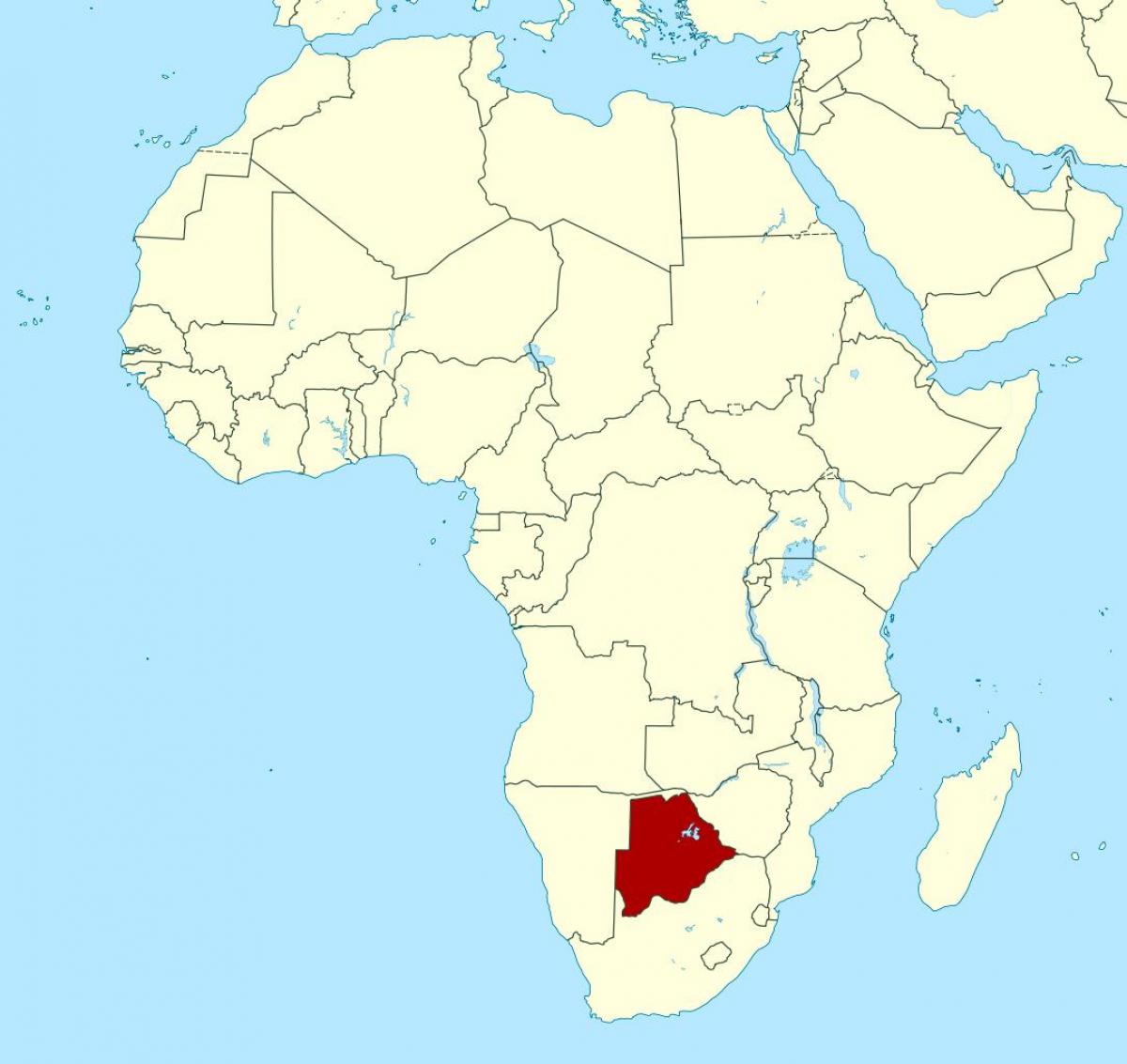 mapa do Botsuana no mundo