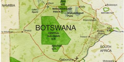Mapa do Botswana jogo de reservas