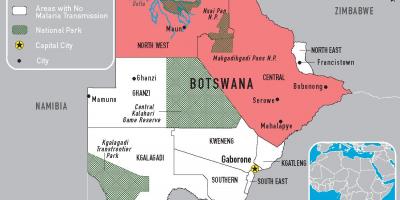Mapa do Botswana malária