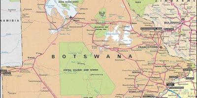 Mapa do Botswana mapa com distâncias