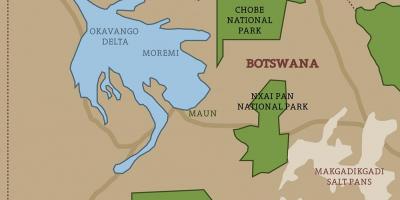 Mapa do Botswana mapa de parques nacionais