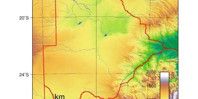Mapa do Botswana física