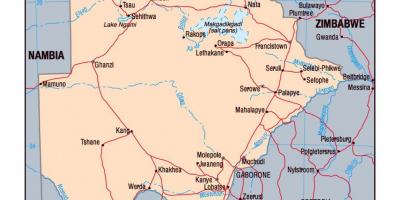 Mapa do Botswana político