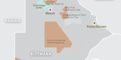 Mapa de maun, Botswana